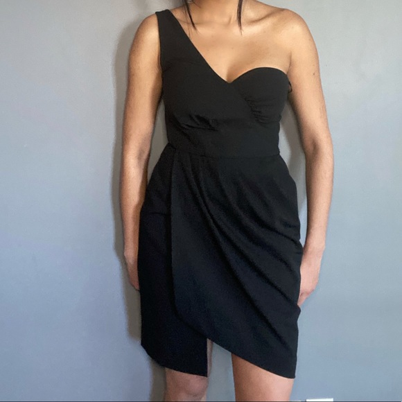 Black One shoulder Jacob Dress Size 2 - Picture 1 of 5